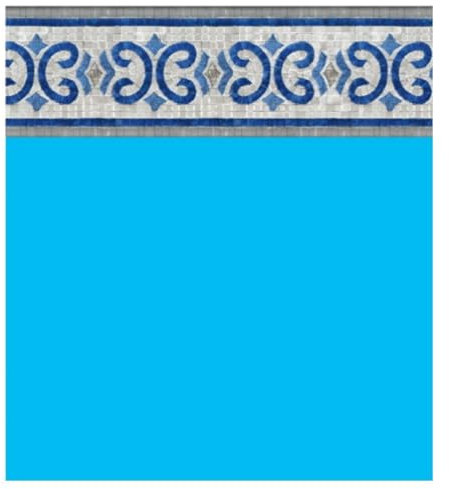 Liner Piscine 75/100 Bleu foncé Frise Oxford 5.50 x 3.70m H1.20m