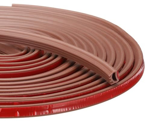 sourcing map Silicone Rubber Weather Stripping Door Seal, Self-Adhesive Doors Seal Strip Insulation Soundproofing Strip for Door Isolation of Noise (Brown,0.4x39Ft)