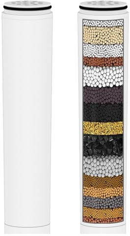 Khotilong Wasser-Ersatzfilter für Duschkopf, kompatibel mit Cobbe Duschkopf, mehrschichtiger Stufenfilter für hartes Wasser, entfernt Chlor und schädliche Substanzen, 2 Stück