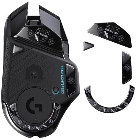immoenuc Glass Mouse Skates for Logitech G502 Lightspeed Wireless Gaming Mouse Feet Pads Smooth Durable Game Mouse Accessories Slimmer Toughened Glass Fabrication (Printing Pattern)
