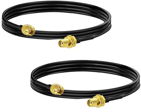 2X Cavo SMA Prolunga Antenna Wifi, 2M 4G Cavo SMA Maschio a Femmina RG174 Coassiale per Router 4G LTE Modem Smartphone Telecamera Sorveglianza Automobili Droni RTL SDR Ricevitori USB Navigazione GPS