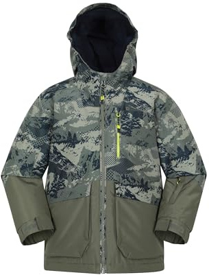 Mountain Warehouse Cosmos Kids Water-Resistant Ski Jacket - Padded Coat with Snowskirt & Front Pockets, Boys & Girls - Winter Skiing, Winter Sports, Walking