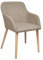 HEFZGDB Esszimmerstühle 2 STK. Beige Stoff und Massivholz Eiche Gartenstuhl Schminkstuhl Esstisch Stühle Dining Chairs für Balkon Speisesaal Küche Wohnstube