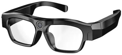 VEKELETE Occhiali con Telecamera Eye for Adulti Occhiali Intelligenti Bluetooth Tecnologia Nera(AR)