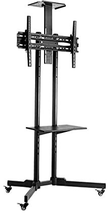 SQMGFA TV Mount, Wall-Mounted Monitor Stand 32-65 inch TV Floor Black Rack, 4-Speed Adjustable Vertical Mobile cart Monitor Stand