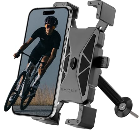 ROCKBROS Fahrrad Handyhalterung Lenker, 360° drehbar & Schnellverschluss | Universal Handyhalter Fahrrad für 4,5–7,2 Zoll Smartphones, stabile Klemmung für MTB, Rennrad, E-Bike, Motorrad & E-Scooter