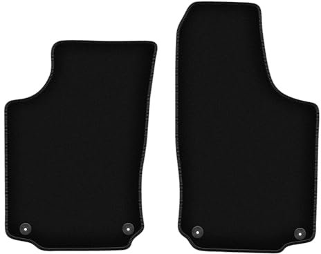 Wielganizator Velours Vorne Fußmatten passend für Opel Corsa C (2000-2006) | Qualität: Basic - Genaue Passform, rutschfeste Untregrund 2-teilig - Schwarz