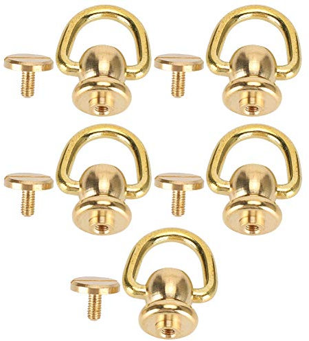 Vielseitige D -Ring -Nieten Ziehen Ring Nieten für Lederfahrzeuge Messingmaterial, 10x5 Mm, Gold Ideal für Gepäck und Gürtel Chicago Stollen