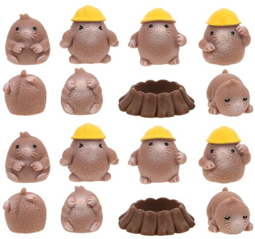 VICASKY Mini-Maulwurf-Figuren aus Kunstharz für Heimwerker, Gartenarbeit und Heimdekoration, niedliche kleine Tierornamente für Büro, Schreibtisch, Familieninteraktion und kreatives
