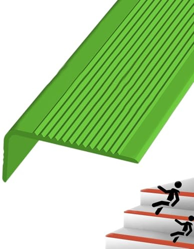 KUKIXKK Treppenkantenprofil PVC Winkelprofil Eckenschutz Eckleiste Stufenkantenprofil Safety, stabil und rutschhemmend(Green,50in/1.27m)