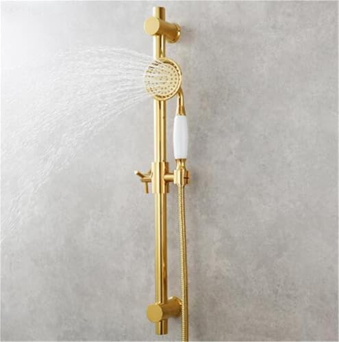 Duschstange Mit Brauseschlauch 1,5 M, Wandmontage, Verstellbare Handbrause, Gebürstetes Bronze Für Badezimmer