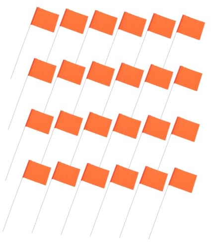 Gadpiparty 25 Stück Teiliges Garten Marker Fahnen Stangen Leuchtend Orange Sicherheits Markierungsfähnchen für Vermessung Bau Landwirtschaft Vielseitig Einsetzbar und Sichtbar