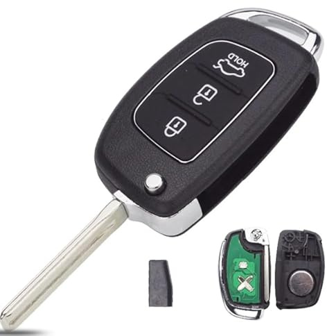 Fernbedienung 433 MHz ID46-Chip für Hyundai IX35 IX25 IX45 Santa Fe 3Tasten | TOY40 Blade Fob,mit Klappmechanismus für Autoschlüssel
