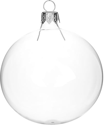 SIKORA Essentials Klassische Christbaumkugeln aus Glas - klar - 6 Farben 3 Größen Premium Qualität, Farbe:Klar Glas 4er Set, Höhe in cm:8 cm