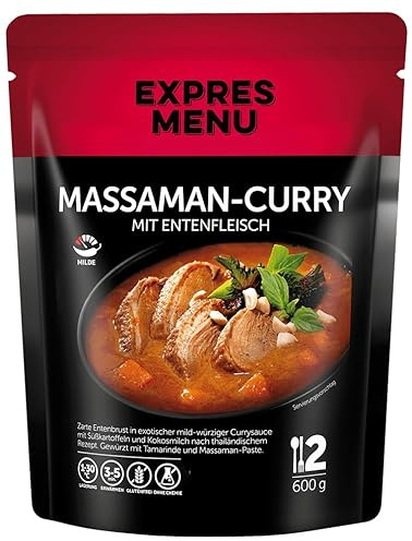 EXPRES MENU | Reichhaltiges und cremiges Massaman-Curry mit zarter Entenbrust, Süßkartoffeln und knusprigen Erdnüssen in einer samtigen Kokosmilchsoße | 2 Portionen