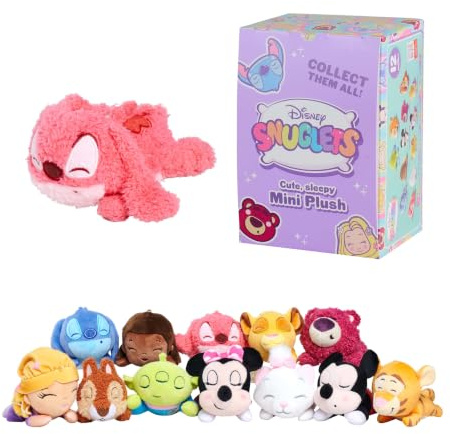 Disney Snuglets Blindbox – Plüsch Sammelfigur in Überraschungsbox, 1 von 12 Charakteren, zufällige Auswahl, kuscheliges Mini Stofftier für Kinder & Fans
