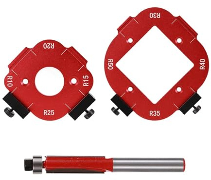 Router Jig Template Set for Radius Corner Routing – Aluminum Alloy Corner Jig Templates for Woodworking Precision Router Guide Tool for R10 R15 R20 R25 R30 R35 R40 R50 DIY Furniture Corner Trimming