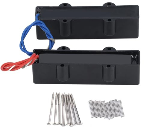 2 Pick-up per basso a 4 corde, pick-up per Jazz Bass a bobina singola, design chiuso privo di rumore con magnete in ceramica per chitarra elettrica J Bass, include viti e molle di