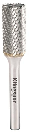 Klingspor 295569 - Hartmetallfräser - Stirnverzahnung für spezielle Aufgaben - Zylinder mit Schaftfräser - FR|HF100B|6|S|9,6X19X6 - Inhalt: 1 Stück