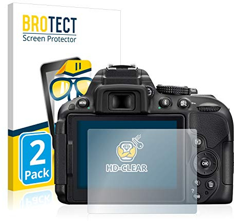 BROTECT (2 Stück Schutzfolie für Nikon D5300 Displayschutz Folie Made in Germany, Ultra-Klar