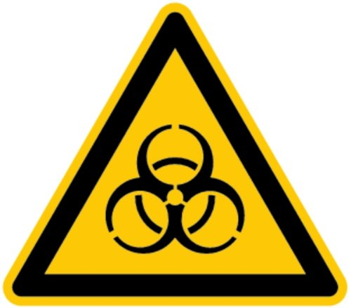 LEMAX® Aufkleber Warnschild, Warnung vor Biogefährdung W009 DIN EN ISO 7010 Folie selbstkl. gelb/schwarz, 200mm