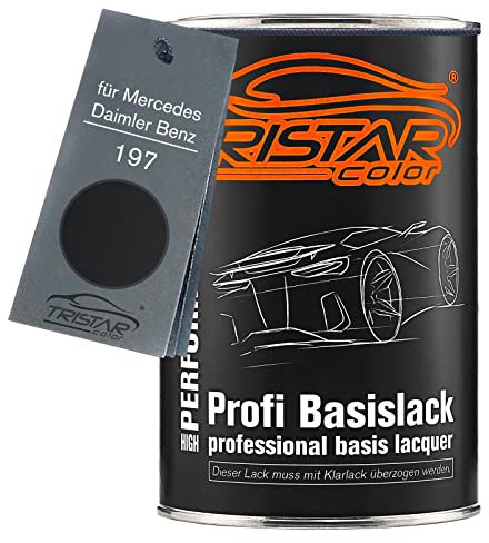 TRISTARcolor Autolack Dose spritzfertig für Mercedes/Daimler Benz 197 Negro Obsidiana Metallic/Obsidean Schwarz Metallic Basislack 1,0 Liter 1000ml