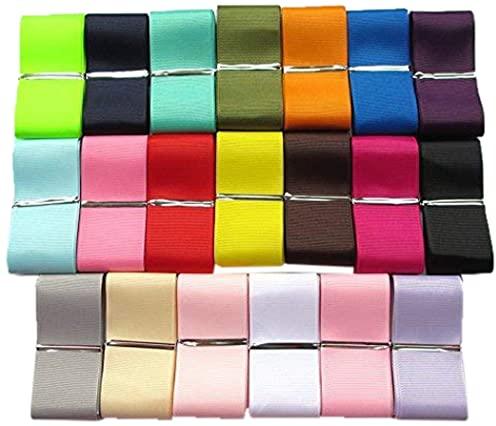 Chenkou Craft Lot de 20 rubans gros grain Couleurs assorties 18,3 m, 1 1/2(38mm)