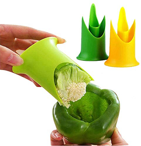 Eutuxia Pfeffer Entkerner Twist Seed Bell Core & Chili leicht zu entfernen mit Ideales Küchenwerkzeug Zubehör Tolles Trenngerät für Jalapeno, Paprika, Gurke, Tomaten & mehr [2 Stück]