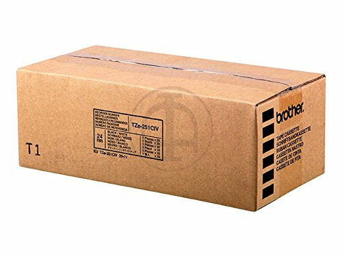 TZE251CIV BROTHER PTOUCH 24mm WEISS-SCHWARZ Schriftband 8m laminiert 20 Stück
