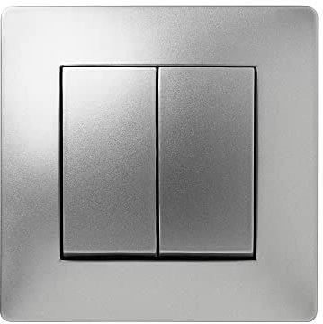 FAMATEL – Doble conmutador | Interruptor de empotrar | Serie Habitat 15 | Fácil instalación | Alta estanqueidad del producto | Libre de hálogenos | 10A | 250V | Aluminio