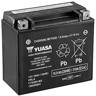 Yuasa YTX20H 12V 310 CCA High Performance Maintenance Free AGM VRLA Motorbike Battery