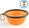 PhoneNatic Gamelle pliable en silicone pour chien et chat avec mousqueton - Orange - XL - 1000 ml