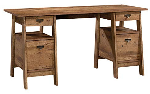 Sauder 424128 Schreibtischbock Transitional Möbel für Arbeitszimmer L: 59.06'' x W: 24.92'' x H: 29.06'' Vintage Oak Finish