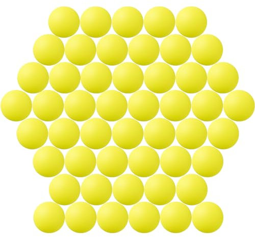 Tischtennisbälle, 40 mm, 50 Stück, sortierte farbige Tennisbälle, bunte Kunststoffbälle, lustig, für Bier-Pong-Bälle, Kunst und Handwerk, Party-Dekoration, Katzenbälle (gelb)