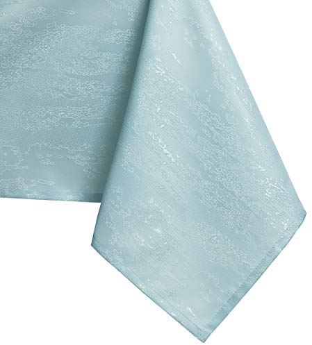 AmeliaHome Tischdecke 120x240 cm Tischtuch Tafeldecke Fleckschutz Lotuseffekt Abwaschbar Wasserabweisend Ornament Vesta hellblau