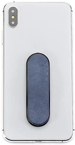 MOMOSTICK - Das Original! Handyhalterung und Griff für Smartphones - Handy Ring für iPhone Samsung Huawei (Wildleder-Serie - Blau)