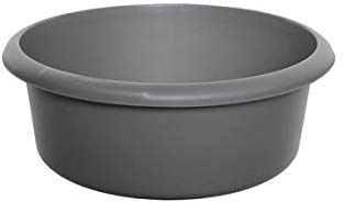 Washing Up Bowl Round Plastic Small & Large Basin Sink Kitchen (Silver, Large Round Bowl)
