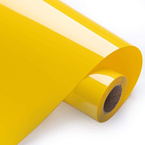 Foeska Heat Transfer Vinyl Bundle 12 x 10' Feet Rolls,HTV for and Silhouette Cameo Easy to Cut & Weed, DIY Heat Press Design for T-Shirt, Clothes, Hats and Other Textiles Yellow