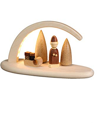 Seiffener Volkskunst | LED Lichterbogen Schwibbogen 24x13cm | Erzgebirgische Volkskunst | Made in Germany | 15364 | Weihnachtsmotiv Natur