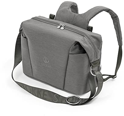 Stokke Xplory X Wickeltasche, Modern Grey – Trageoption als Schultertasche oder Rucksack – Inklusive faltbarer Wickelunterlage & Beuteltasche – UPF 50+, wasserabweisend, leicht zu reinigen