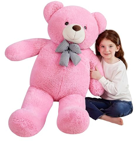 EARTHSOUND Groß Teddybär Kuscheltier Riesen Stofftier,Gross Plüschtiere Teddy Bär Jumbo Plüsch Stofftiere,Geschenk für Kinder Mädchen (120cm, Rosa)