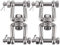 YWBL-WH 2 Pièces M8 Manille Pivotante en Acier Inoxydable Ancrage Connecteur à Anneau Rotatif Crochet à œil Pivotant à Double Extrémité pour Chaîne d'ancre de Bateau/Amarrage,