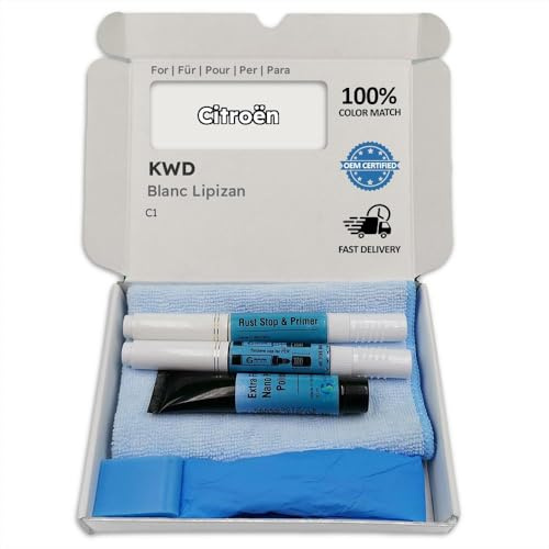 Genuine Colors Lackstift Blanc LIPIZAN KWD für Citroën Weiß C1
