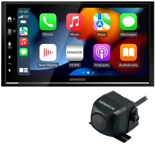 DMX7709S 6.8-Inch Capacitive Touch Screen, Car Stereo, CarPlay and Android Auto, Bluetooth, AM/FM Radio, MP3 Player, USB Port, Double DIN, 13-Band EQ Plus CMOS-230 Rearview Camera