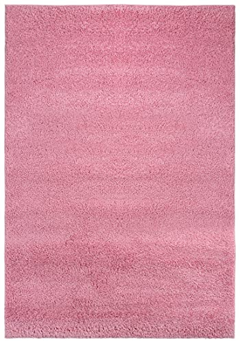 Mazovia Shaggy Hochflor Teppich - Modern Wohnzimmerteppich - Flauschiger Kuschelteppich - Weich Langflor Teppich für Schlafzimmer - Einfarbig Uni Muster - Rosa Pink 240 x 330 cm