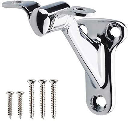Cosnys 3 Pack Polished Chrome handrail bracket,Handrail Stair Brackets 3 Heavy Duty Support Hardware for Stairways, Home or Office Staircase Hand Rail Bracket with Screws,Installation Railing Bracket
