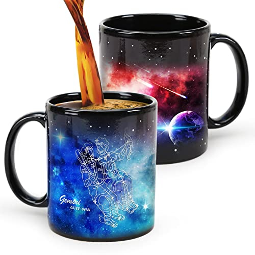 Zodiac Kaffeebecher, Zwillinge Geburtstagsgeschenke, Astrologie Constellation Cup 11oz, magische kreative Tassen, einzigartige Mai Juni Geschenke