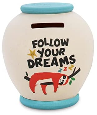 History & Heraldry Personalised Bamboo Smash Pot Money box (Follow your dreams LARGE)