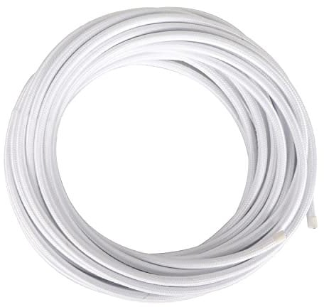Helunsi 10 Meters / 32.8FT Electrical Cable Wire, White 3 Core 0.75mm² Round Fabric Cable, Vintage Flex Cloth Braided Wire for DIY Lamps Industrial Pendant Lights Flexible Lighting Project - 10m