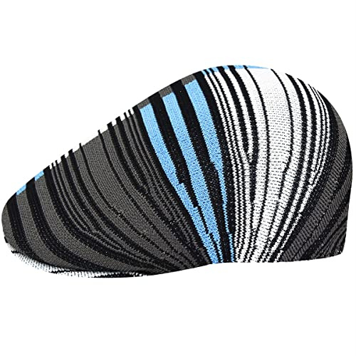 Kangol Digital Stripes 507 Flat Cap by Women/Men - Ivy hat with Peak Summer Spring-Summer - M (56-57 cm) Grey-Blue